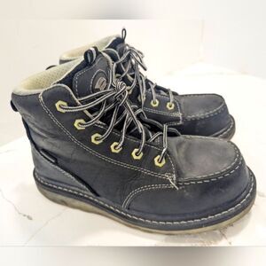 Avenger Work Wedge Moc boot  black Leather waterproof Metal Carbon Safety Toe  7